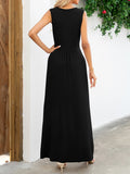 Surplice Neck Sleeveless Maxi Dress - felvior