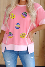 Sequined Easter Egg Short Sleeve T-Shirt