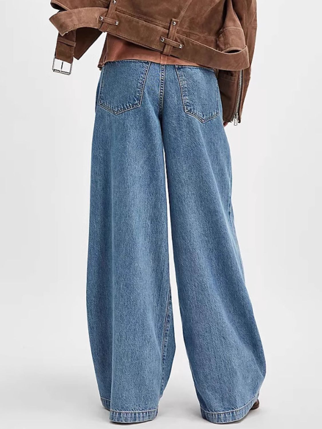 Wide Leg Jeans with Pockets - felvior
