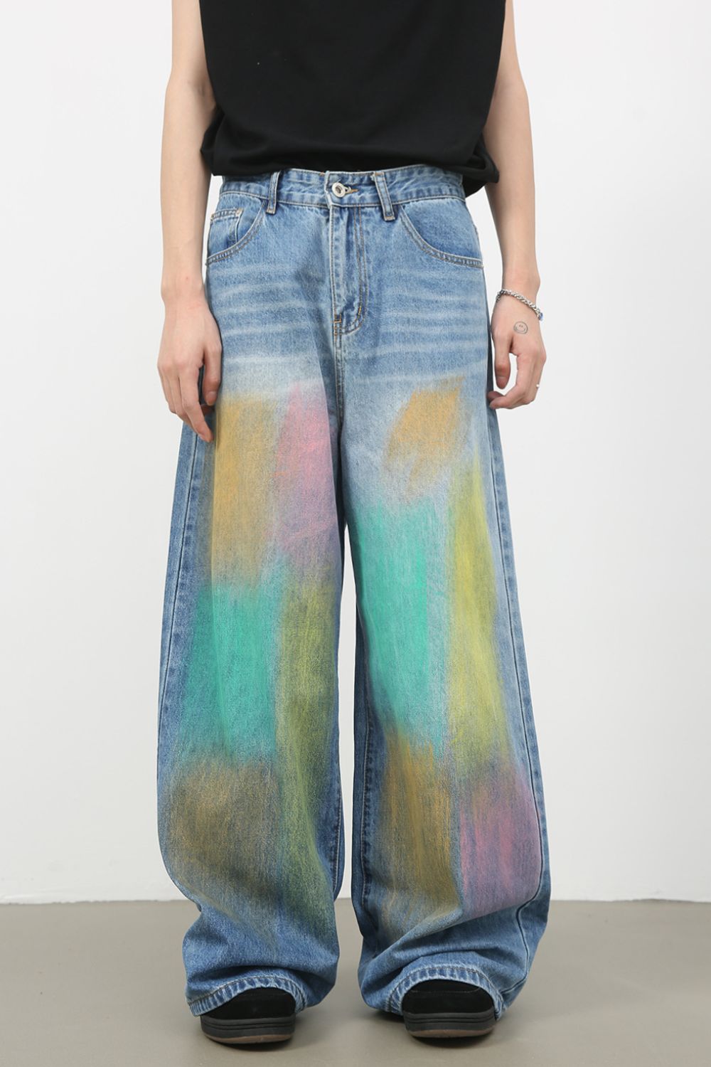 Men's Contrast Wide Leg Jeans Hauptbild