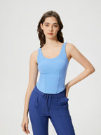 Millennia Round Neck Wide Strap Active Tank with Detachable Chest Pads