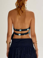 Backless Printed Halter Neck Tank