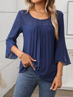 Round Neck Three-Quarter Sleeve Top