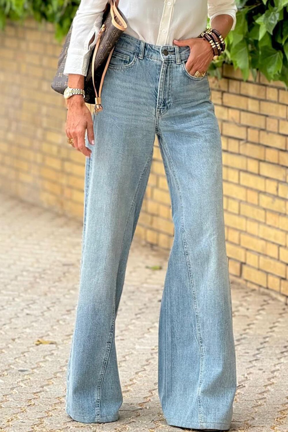 Wide Leg Jeans with Pockets Hauptbild