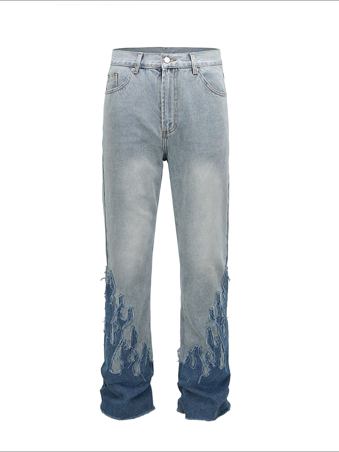 Men's Flame Pattern Patch Cargo Jeans ’ - felvior