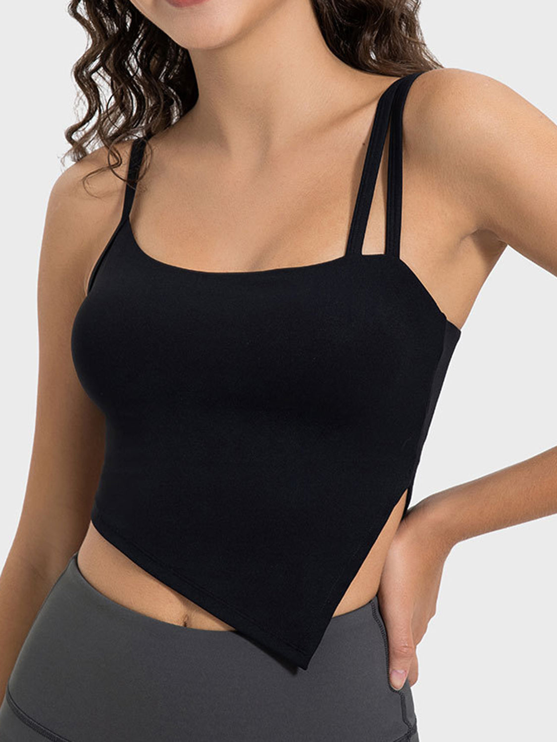 Millennia Slit Asymmetrical Neck Active Cami - felvior