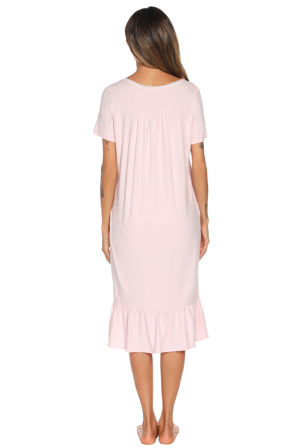 Lace Detail Square Neck Lounge Dress - felvior