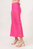 And The Why Solid Satin Midi Skirt