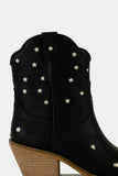 Beast Fashion Faux Leather Star-Shaped Cutouts Point Toe Boots