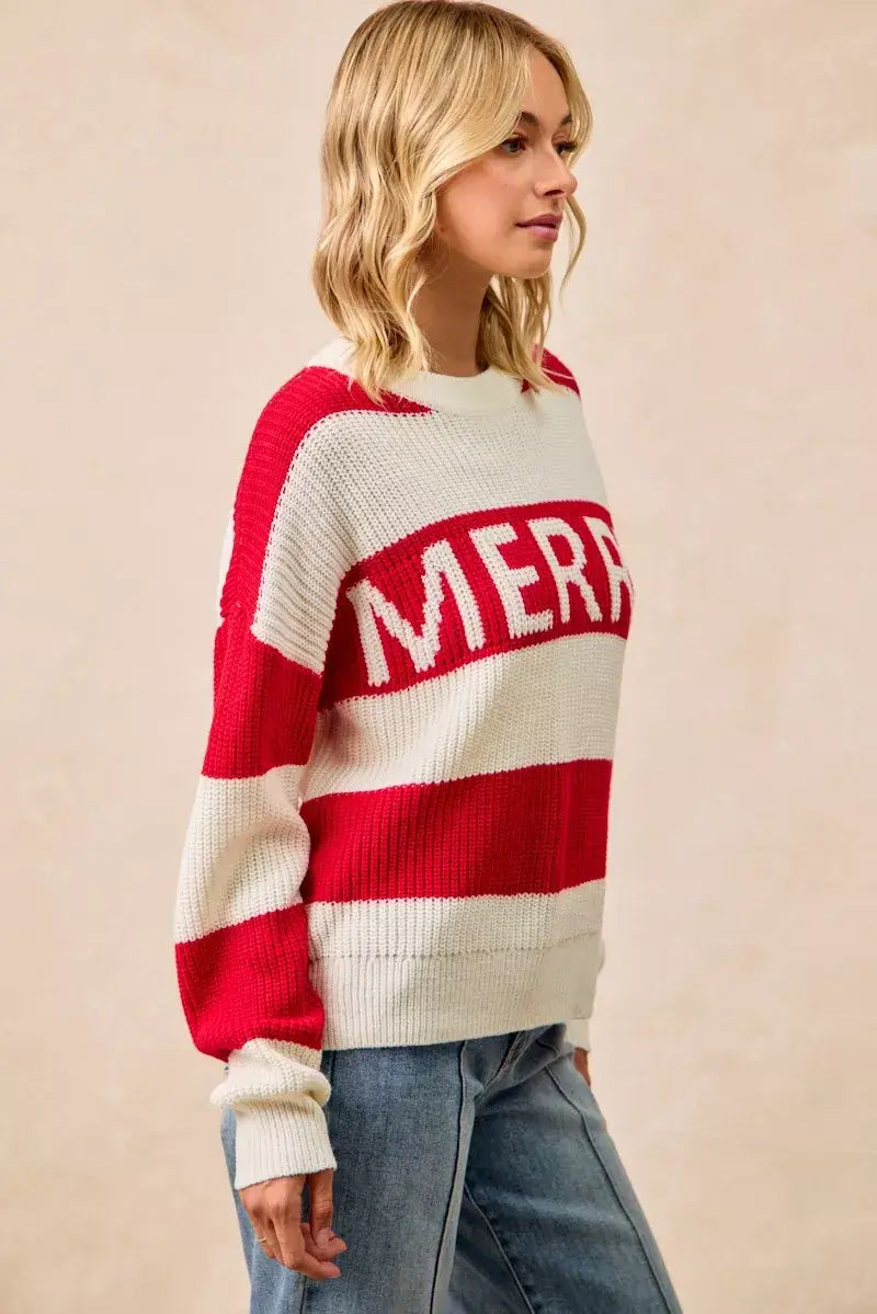 BiBi Christmas Merry Lettering Sweater