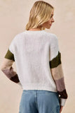 BiBi Flower Color Block Sweater