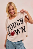 BiBi Game Day Touchdown Letter Patches Waffle Short Top