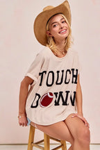 BiBi Game Day Touchdown Letter Patches Waffle Short Top