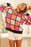 BiBi Multi Color Checker Pattern Sweater