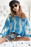 BiBi Tie Dye Hacci Top with Contrast Stitching Detail