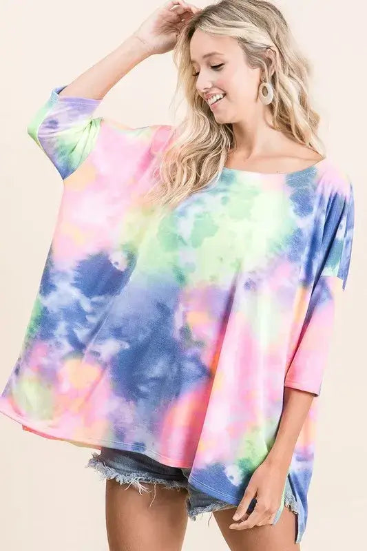 BiBi Tie Dye Print Low Gauge Knit Top Image principale du produit