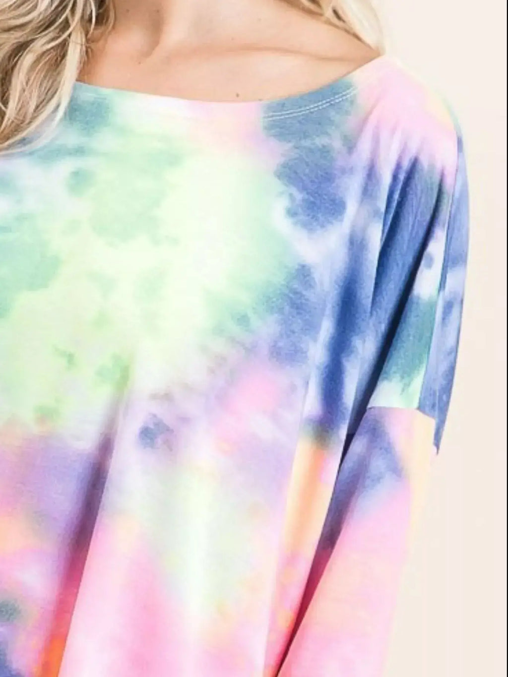 BiBi Tie Dye Print Low Gauge Knit Top