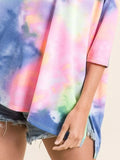 BiBi Tie Dye Print Low Gauge Knit Top