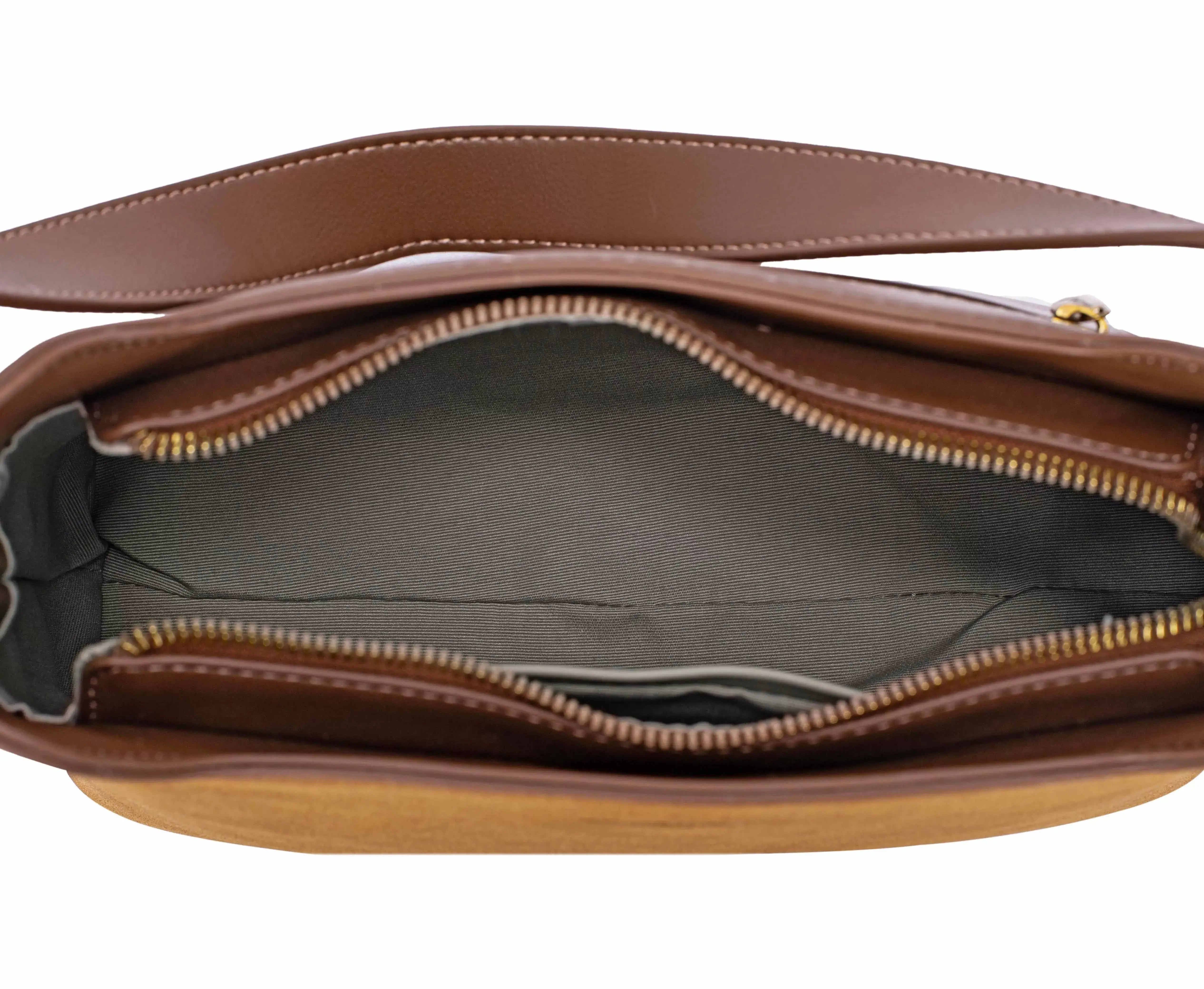 David Jones Two Tone Leather Shoulder Bag with Adjustable Strap