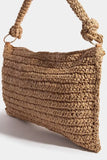 Fame Braided Handle Rectangular Straw Hand Bag