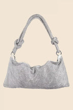 Fame Rhinestone Studded Hobo Bag