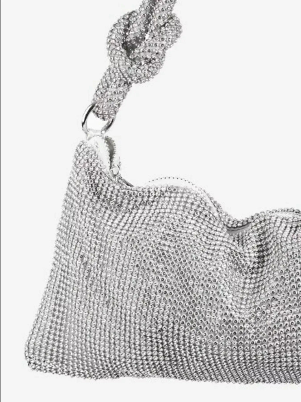 Fame Rhinestone Studded Hobo Bag