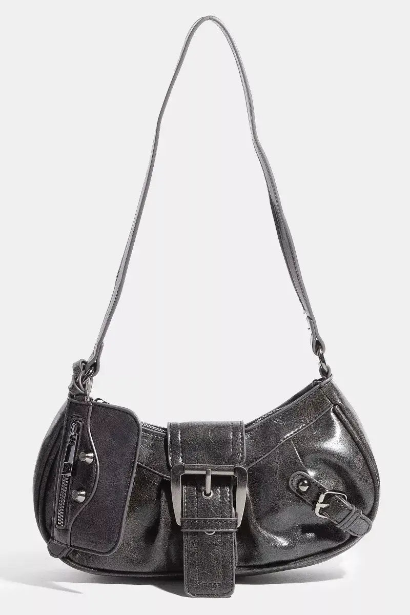 Fame Triple Belt Faux Leather Hand Bag