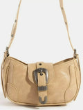 Fame Western Buckle Accent Multi Panel Shoulder Bag