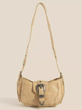 Fame Western Buckle Accent Multi Panel Shoulder Bag