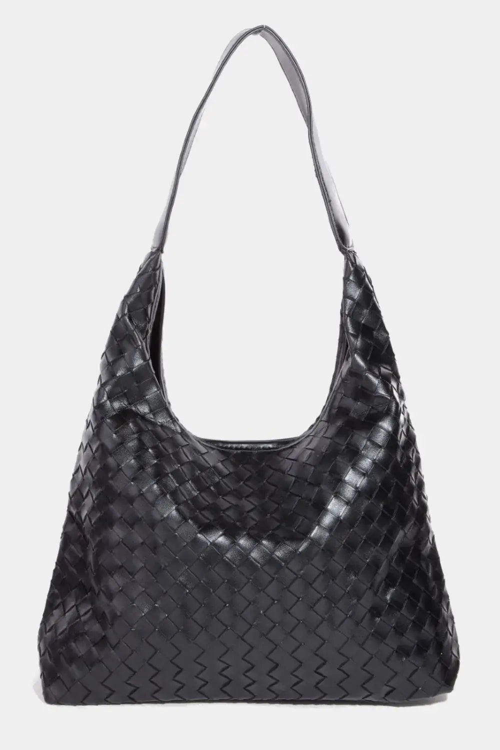 Fame Woven Faux Leather Tote Bag