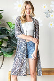 Heimish Full Size Leopard Open Front Cardigan Plus Size
