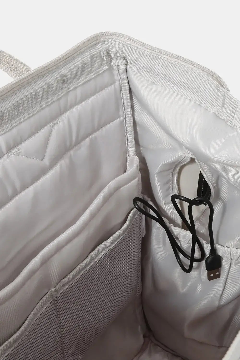 Himawari Contrast Waterproof Backpack Bag with External USB Port