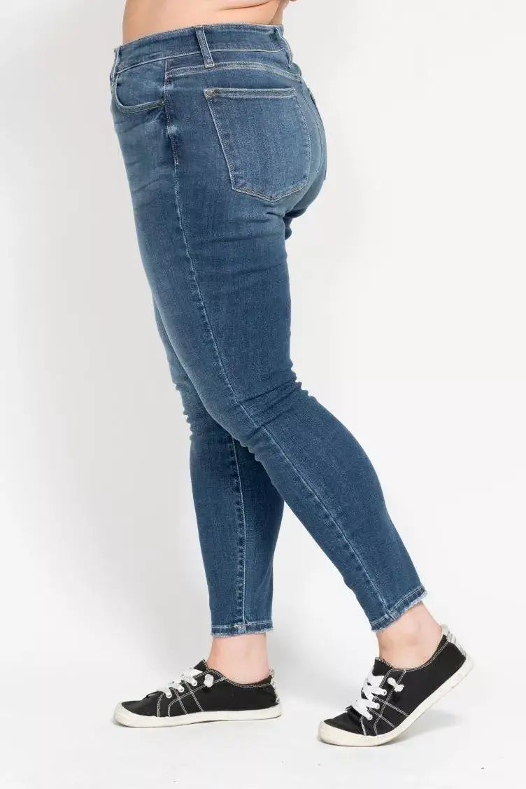 Judy Blue Full Size High Rise Button Fly Skinny Jeans Plus Size