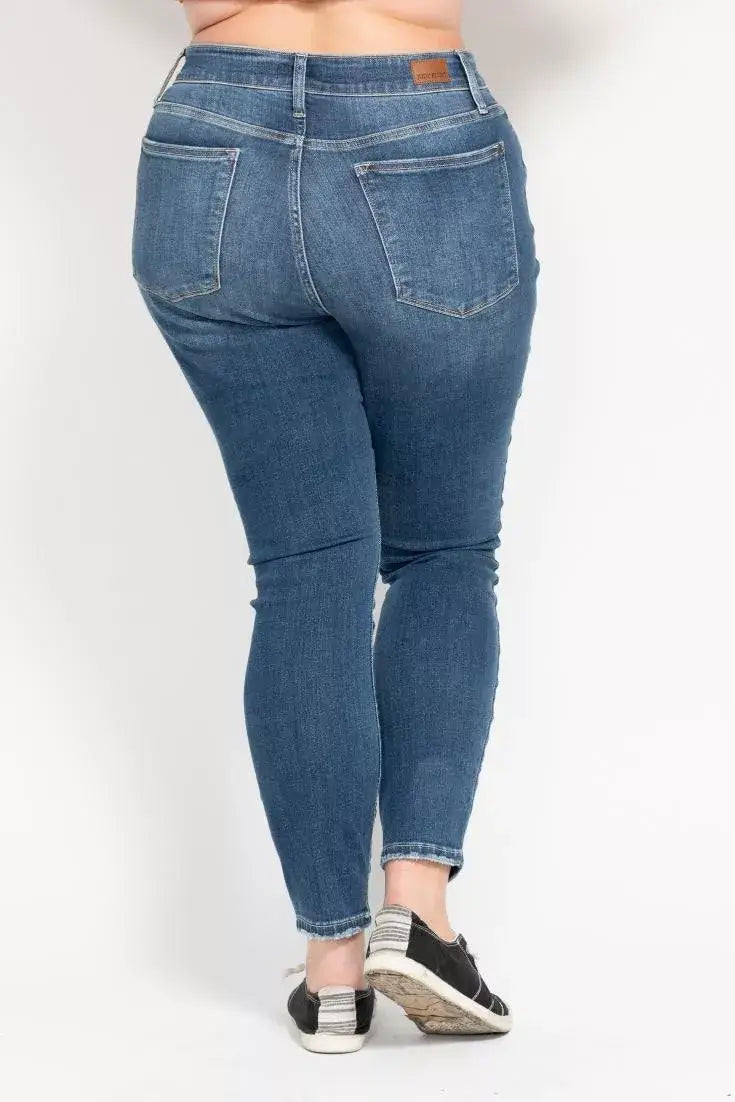 Judy Blue Full Size High Rise Button Fly Skinny Jeans Plus Size