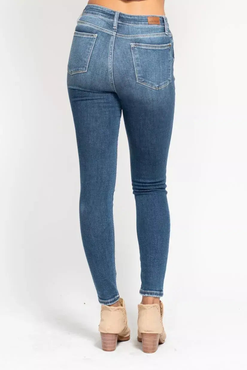 Judy Blue Full Size High Rise Button Fly Skinny Jeans Plus Size