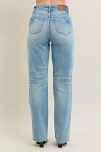 Judy Blue Full Size High Waist Rigid Magic Star Shaped Destroy 90's Straight Jeans Plus Size