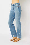Judy Blue Full Size High Waist Straight Jeans with Heavy Destroy Plus Size