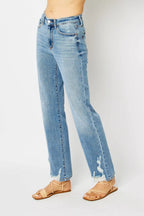 Judy Blue Full Size High Waist Straight Jeans with Heavy Destroy Plus Size
