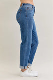 Judy Blue Full Size Mid Rise BF Classic Cuffed Jeans Plus Size