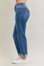Judy Blue Full Size Mid Rise BF Classic Cuffed Jeans Plus Size
