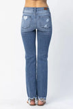 Judy Blue Full Size Mid Rise Destroy Straight Jeans Plus Size