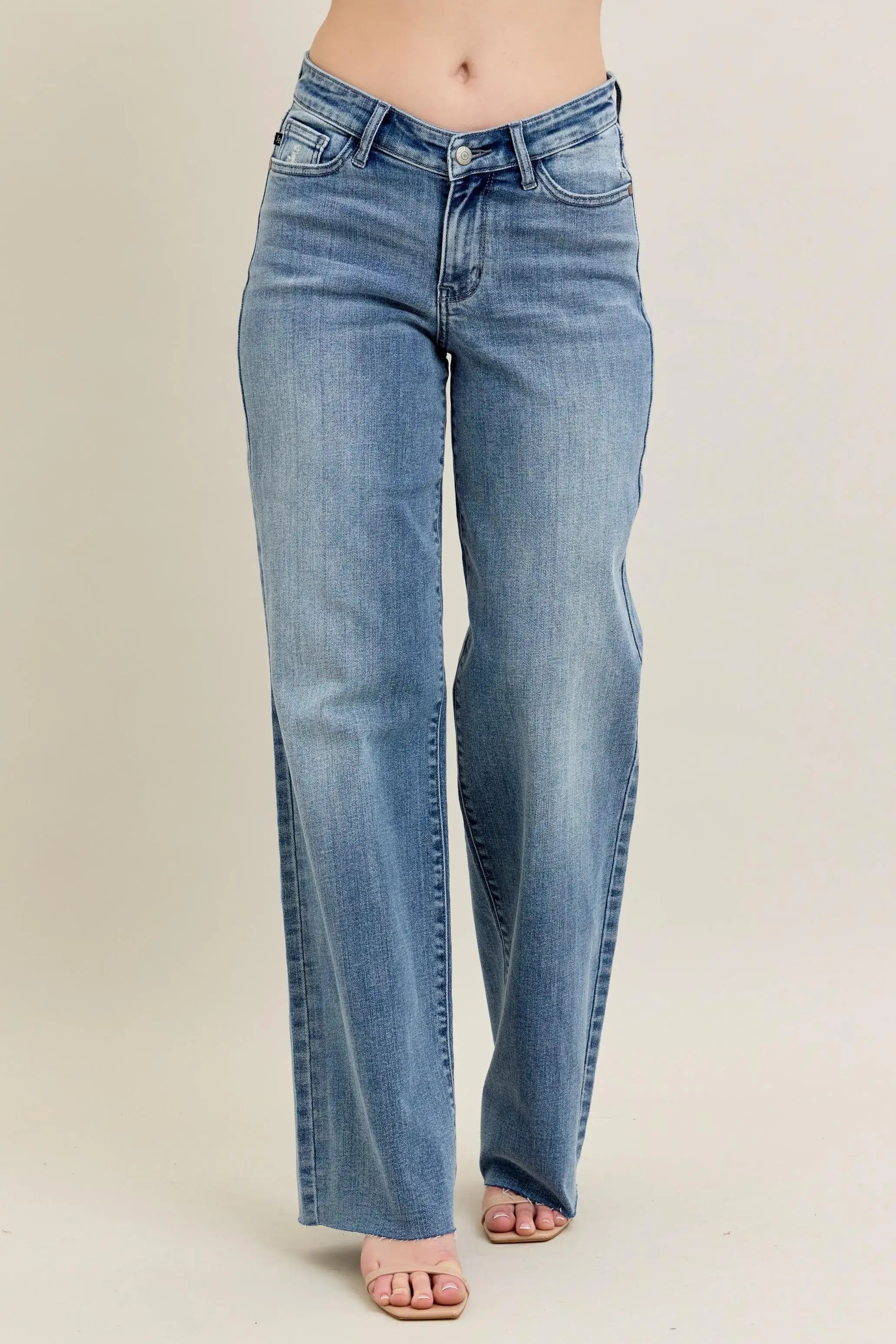 Judy Blue Full Size V - Front Baggy Jeans Plus Size
