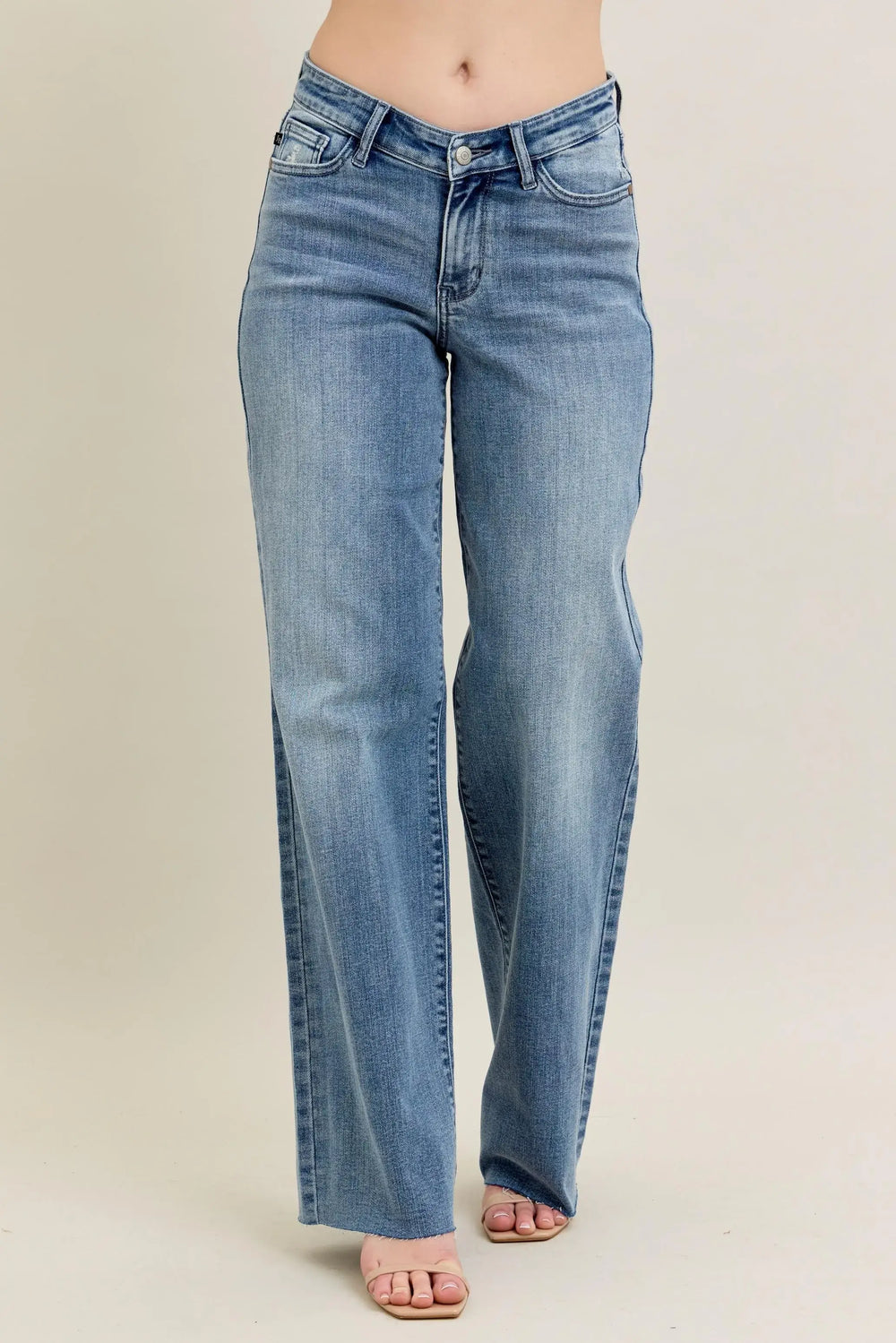 Judy Blue Full Size V - Front Baggy Jeans Plus Size