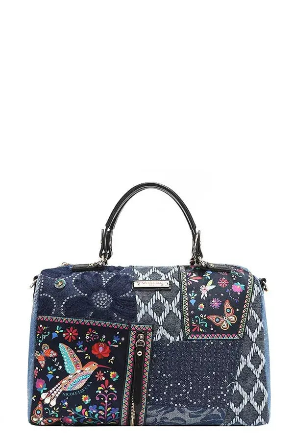 Nicole Lee USA Bosque De Amor Denim Boston Bag