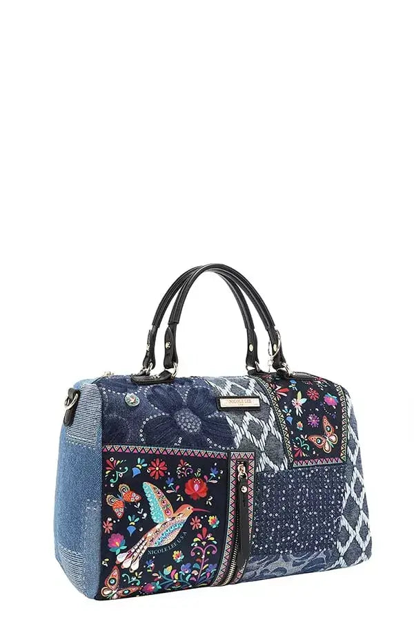 Nicole Lee USA Bosque De Amor Denim Boston Bag