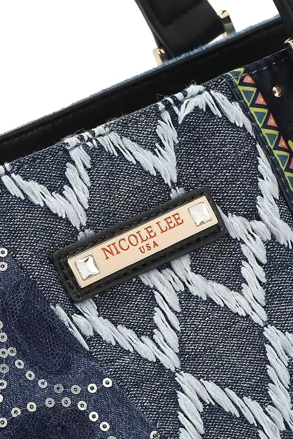 Nicole Lee USA Bosque De Amor Denim Shopper Bag