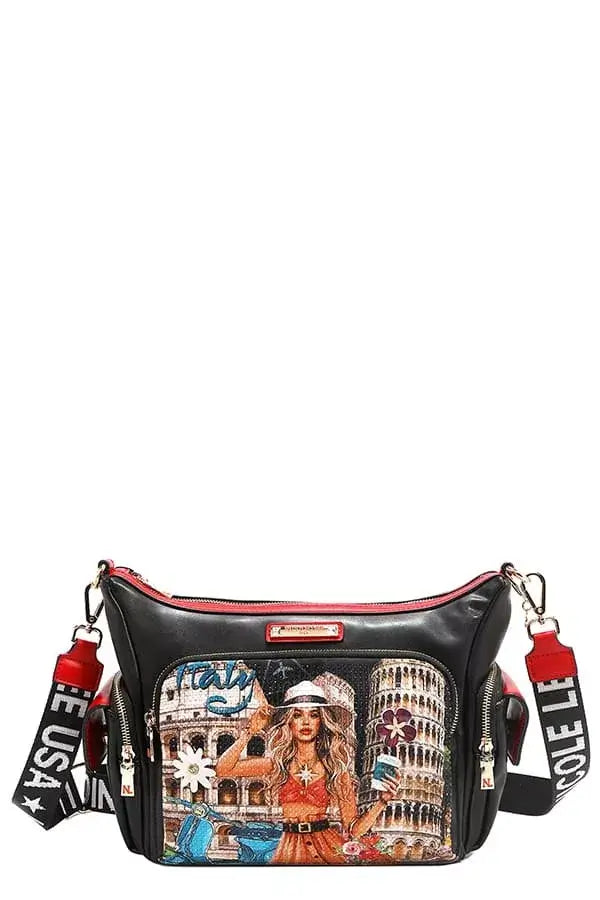 Nicole Lee USA Martha Travels Italy Multi Pocket Shoulder Bag Image principale du produit