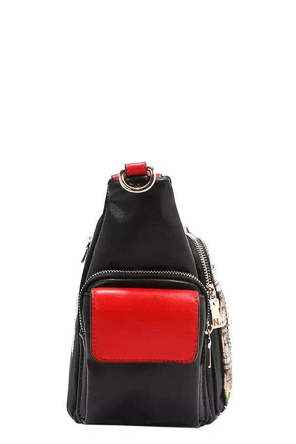 Nicole Lee USA Martha Travels Italy Multi Pocket Shoulder Bag