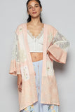 POL Double Gauze and Lace Mix Cardigan with Embroidered Detail