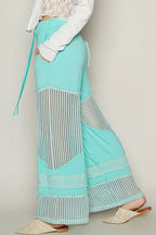 POL Drawstring Elastic Waistband Wide-Leg Pants